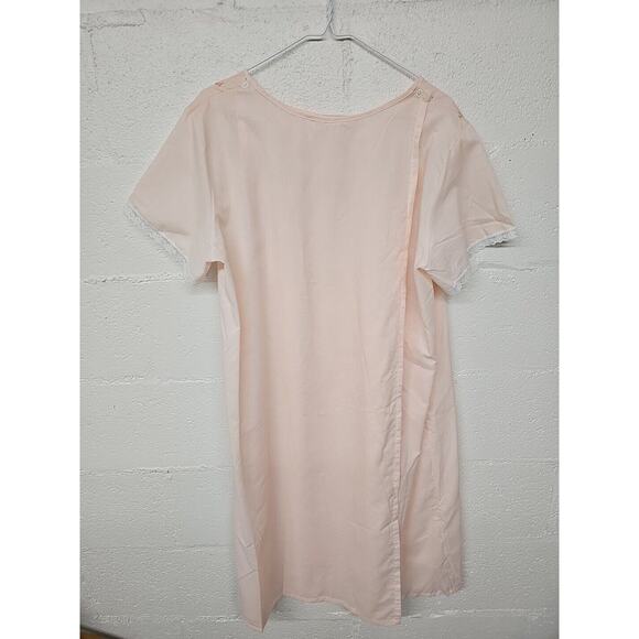 Vtg Katz Pink Embroidered Flowers Lace Trim Women's XL Cottagecore Grannycore - Picture 6 of 12